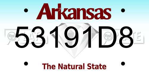53191D8 Arkansas License Plate