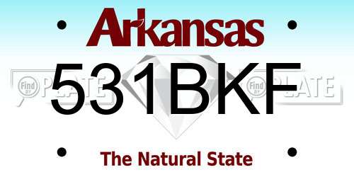 531BKF Arkansas License Plate