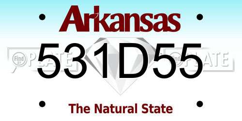 531D55 Arkansas License Plate