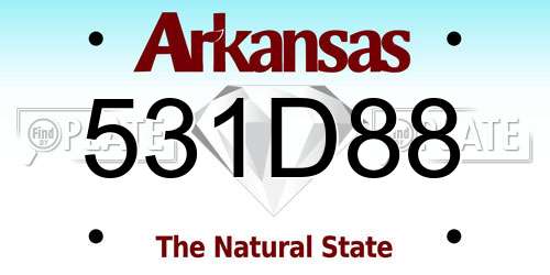 531D88 Arkansas License Plate
