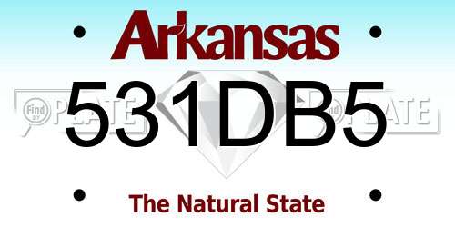 531DB5 Arkansas License Plate