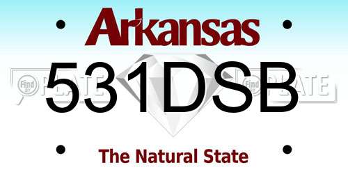 531DSB Arkansas License Plate