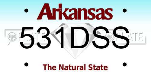 531DSS Arkansas License Plate