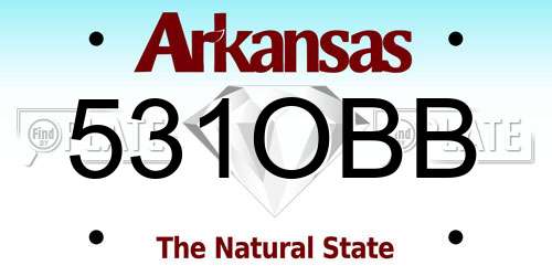 531OBB Arkansas License Plate