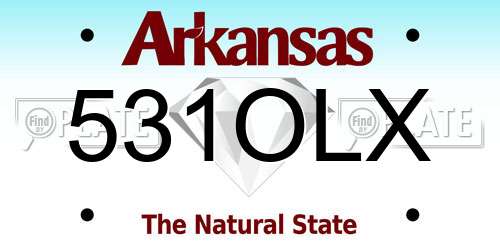 531OLX Arkansas License Plate