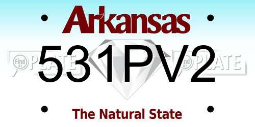 531PV2 Arkansas License Plate