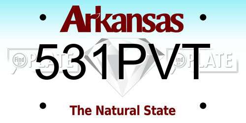 531PVT Arkansas License Plate