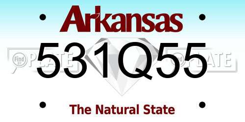 531Q55 Arkansas License Plate