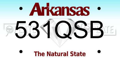 531QSB Arkansas License Plate