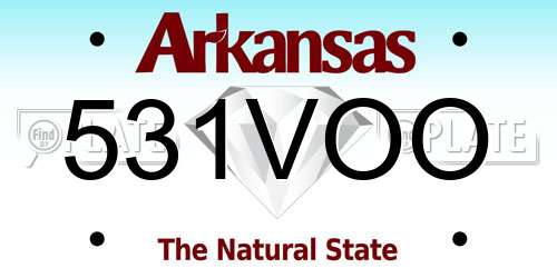 531VOO Arkansas License Plate