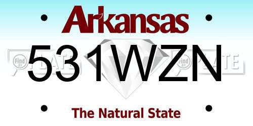 531WZN Arkansas License Plate