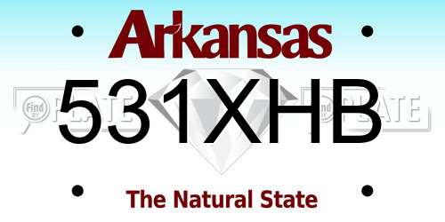 531XHB Arkansas License Plate