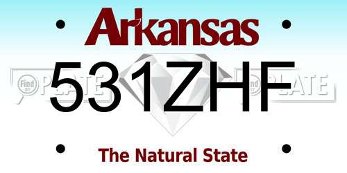 531ZHF Arkansas License Plate