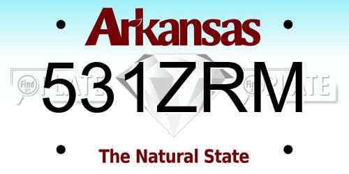 531ZRM Arkansas License Plate