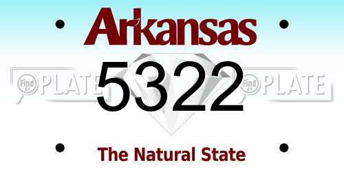 5322 Arkansas License Plate