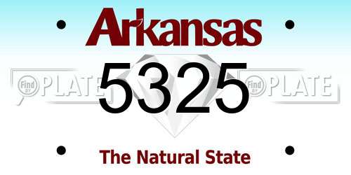 5325 Arkansas License Plate