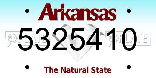 5325410 Arkansas License Plate