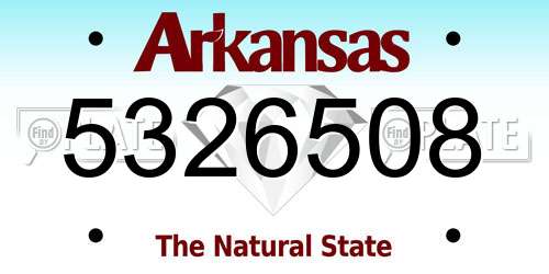5326508 Arkansas License Plate