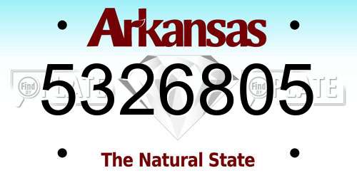 5326805 Arkansas License Plate