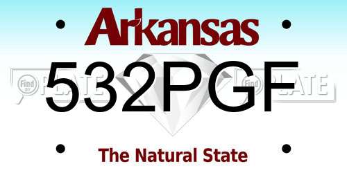532PGF Arkansas License Plate