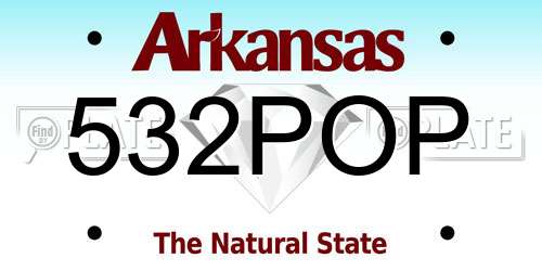 532POP Arkansas License Plate