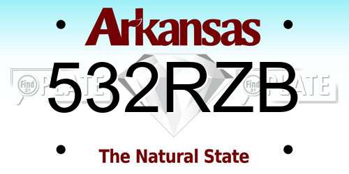 532RZB Arkansas License Plate