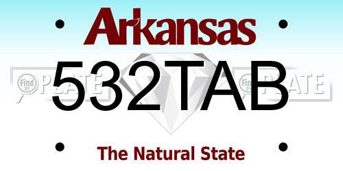 532TAB Arkansas License Plate