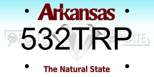 532TRP Arkansas License Plate