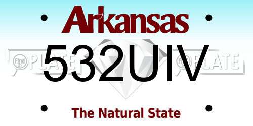 532UIV Arkansas License Plate
