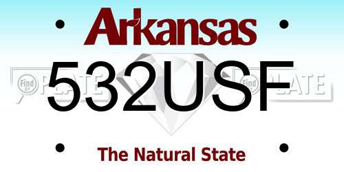 532USF Arkansas License Plate