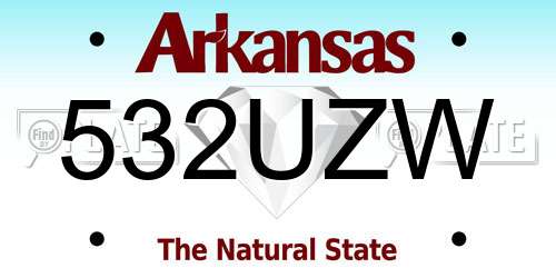 532UZW Arkansas License Plate