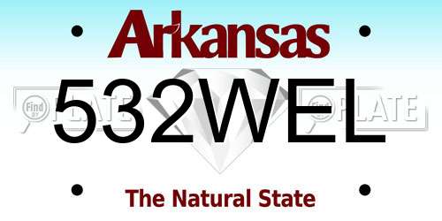 532WEL Arkansas License Plate