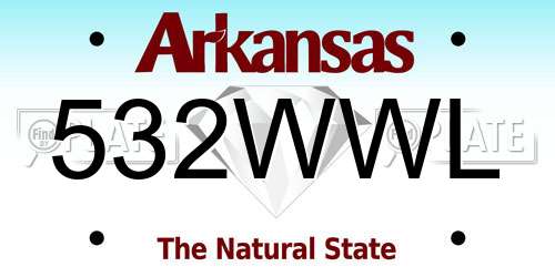 532WWL Arkansas License Plate