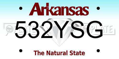 532YSG Arkansas License Plate