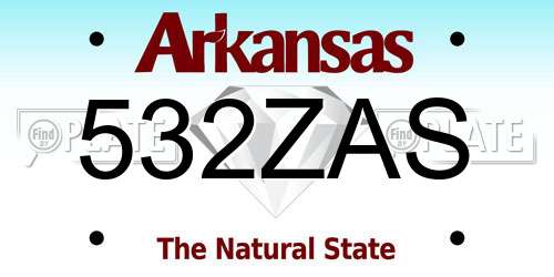 532ZAS Arkansas License Plate