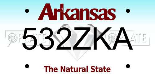 532ZKA Arkansas License Plate