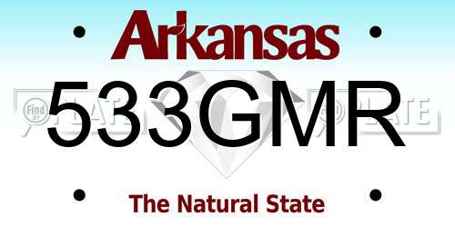 533GMR Arkansas License Plate