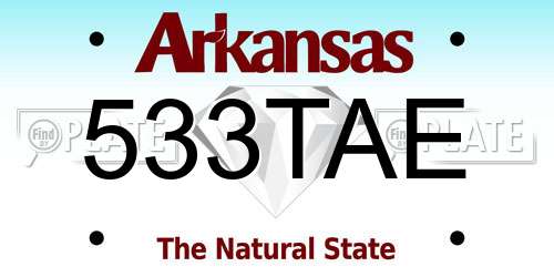 533TAE Arkansas License Plate