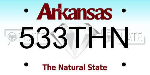 533THN Arkansas License Plate