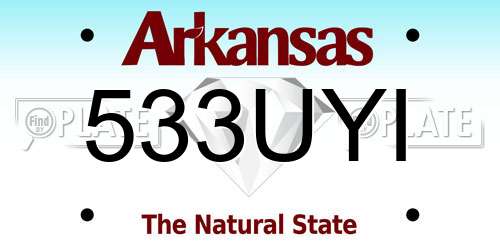 533UYI Arkansas License Plate