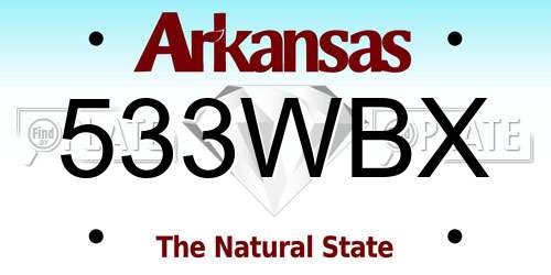 533WBX Arkansas License Plate