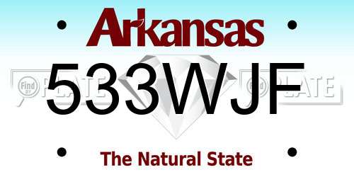 533WJF Arkansas License Plate