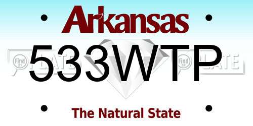 533WTP Arkansas License Plate