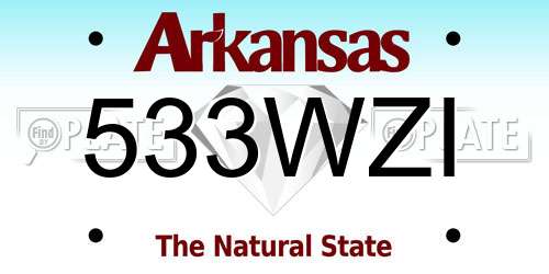 533WZI Arkansas License Plate