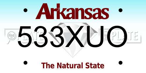 533XUO Arkansas License Plate