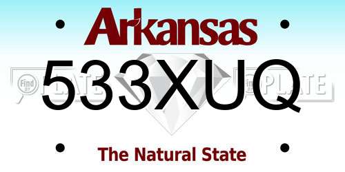 533XUQ Arkansas License Plate