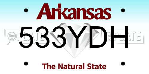 533YDH Arkansas License Plate