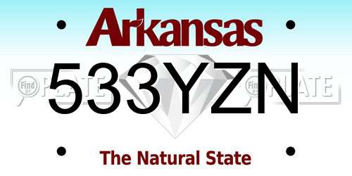 533YZN Arkansas License Plate