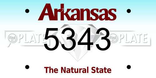 5343 Arkansas License Plate