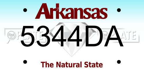 5344DA Arkansas License Plate
